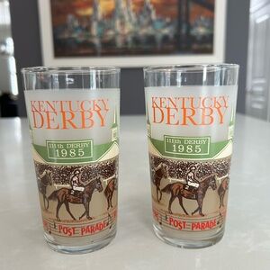 🏇 Kentucky Derby 111 (1985) Post Parade Glasses — Set of 2 Vintage Collectibles